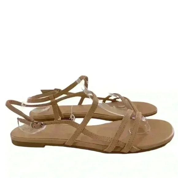 A new day womens barely there sandals size 9.5 tan faux leather vegan - Picture 9 of 9